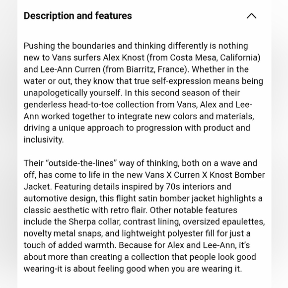 Vans X Curren X Knost Bomber Jacket *NWT* - Picture 6 of 16